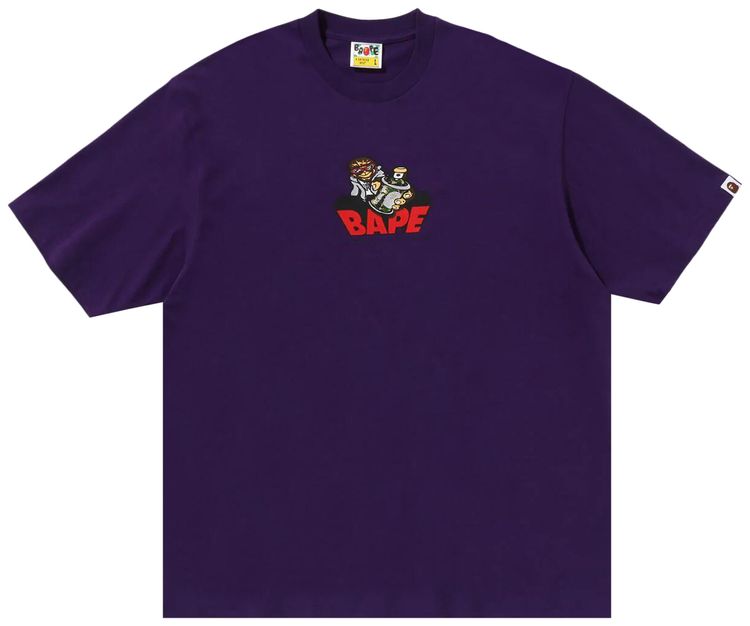 BAPE Graffiti Bape Logo Relaxed Fit Tee Purple