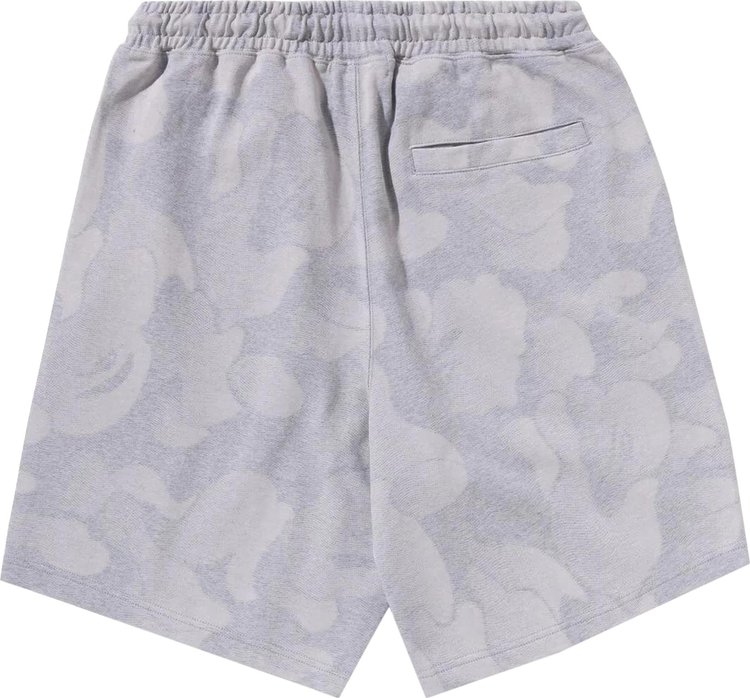 BAPE Ink Camo Ape Head Patch Sweat Shorts Grey