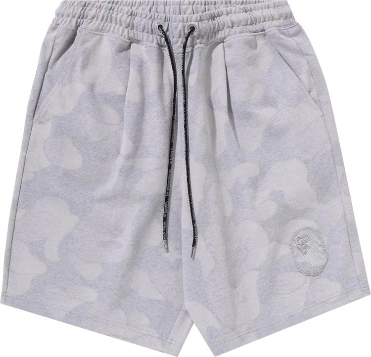 BAPE Ink Camo Ape Head Patch Sweat Shorts Grey