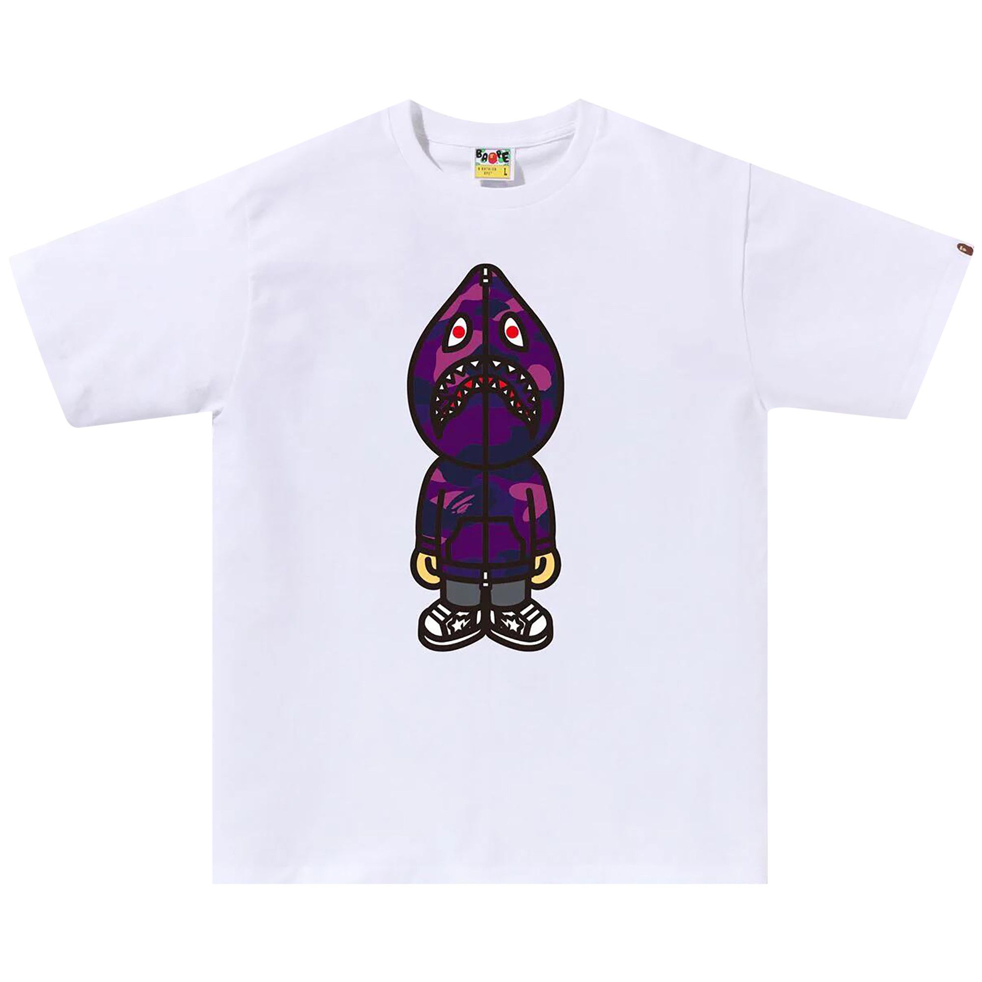 Purple bape shark shirt cheap