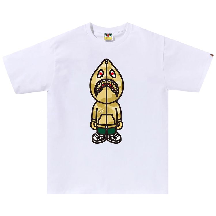 BAPE Color Camo Classic Milo Shark Tee WhiteYellow