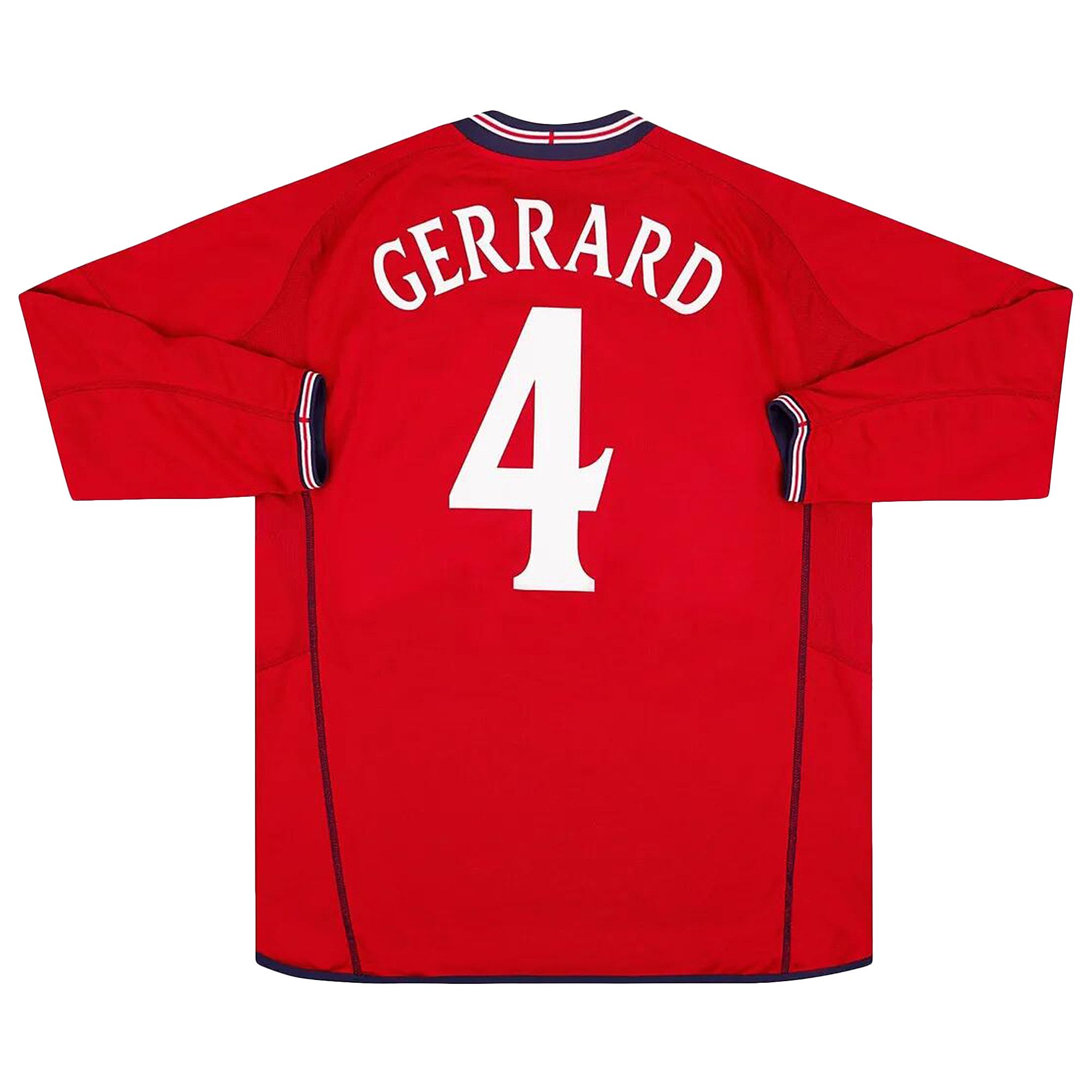 Buy Vintage Umbro England Long-Sleeve Away Jersey Gerrard #4 'Red
