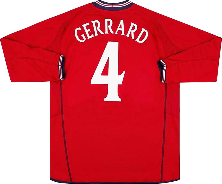 Vintage Umbro England Long Sleeve Away Jersey Gerrard 4 Red