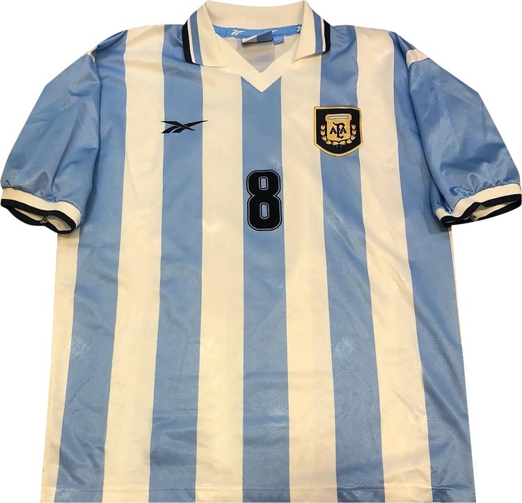 Vintage Reebok Argentina Home Jersey 8 Riquelme WhiteBlue