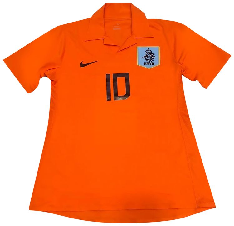 Vintage Nike Holland Player Issue Home Jersey 10 Van Der Vaart Orange