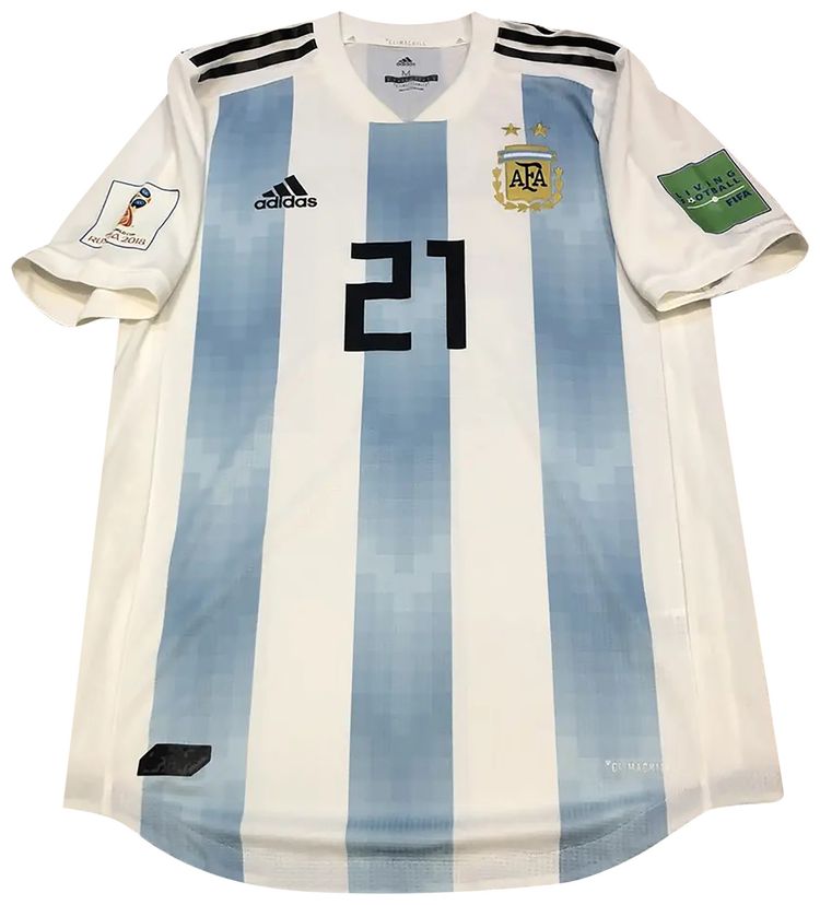 adidas Argentine World Cup Player Issue Jersey 21 Dybala WhiteBlueBlack