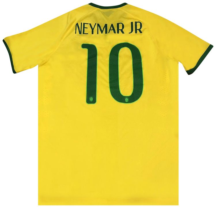Vintage Nike Brazil Player Issue Home Jersey 10 Neymar YellowGreen