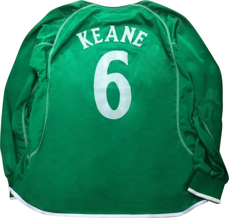 Vintage Umbro Ireland Player Issue Long Sleeve Home Jersey 6 Keane Green