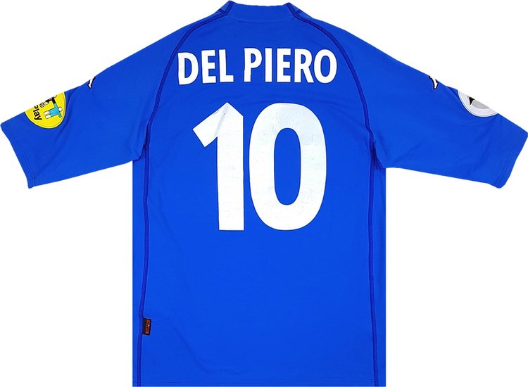 Vintage Kappa Italy UEFA Euro Player Issue Home Jersey 10 Del Piero Blue