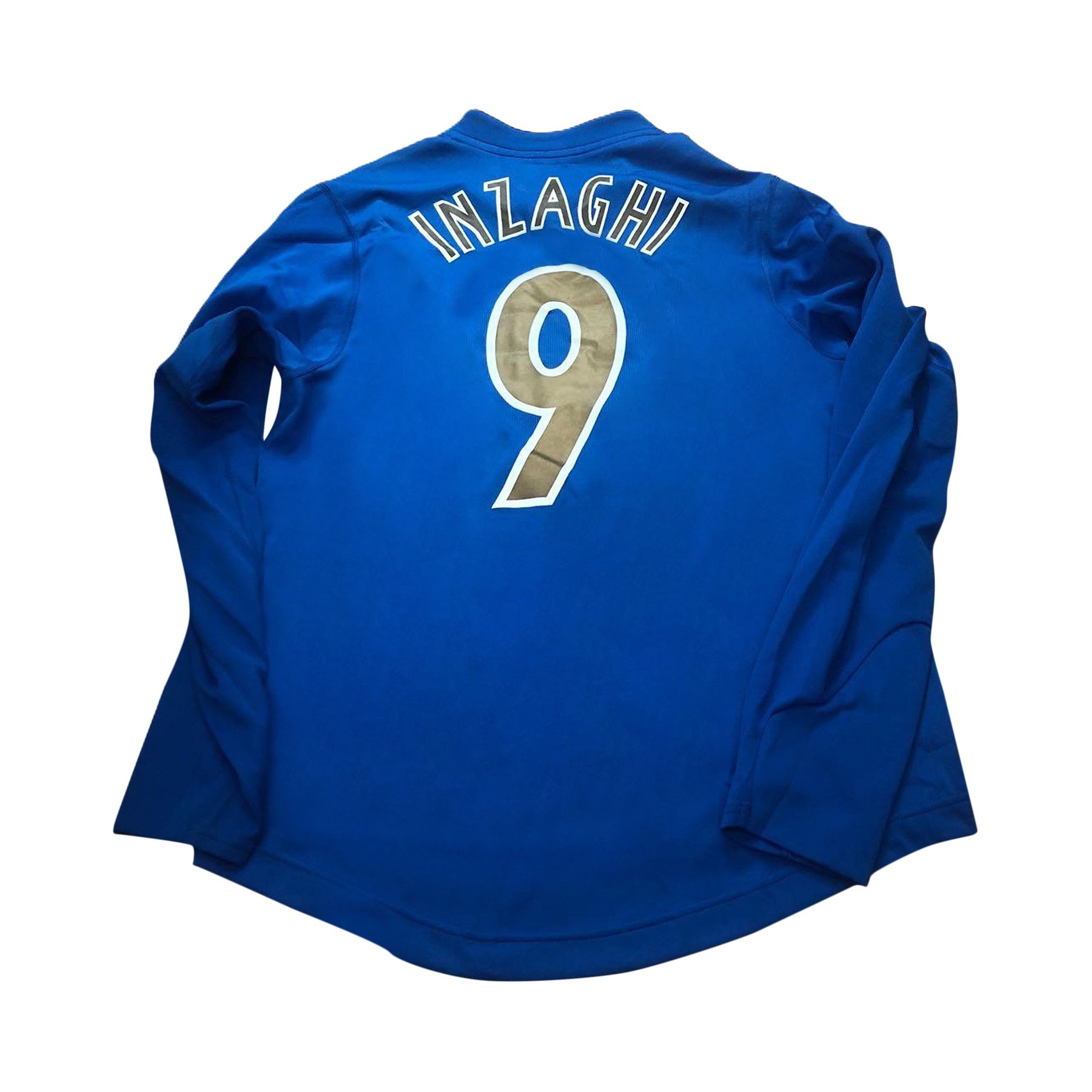 Buy Vintage Puma Italy Long-Sleeve Home Jersey #9 Inzaghi 'Blue