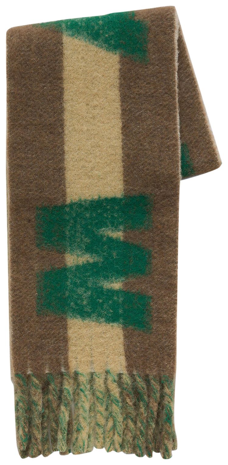 Marni Virgin Wool Lobster Scarf BrownBeige