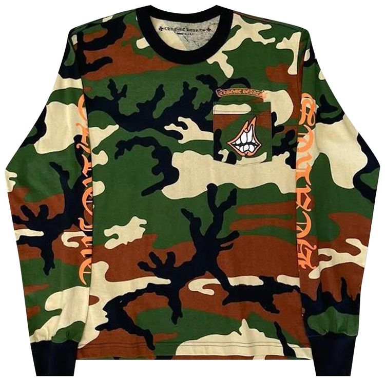 Chrome Hearts Matty Boy Caution Long Sleeve T Shirt Camo