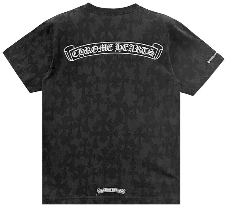 Chrome Hearts Cross Logo Monogram Scroll Logo Tee Black