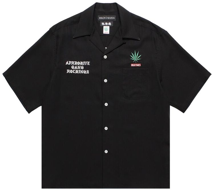 Wacko Maria x HIGH TIMES 50s Short Sleeve Shirt Black