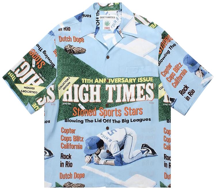 Wacko Maria x HIGH TIMES Short Sleeve Hawaiian Shirt Type 4 Blue