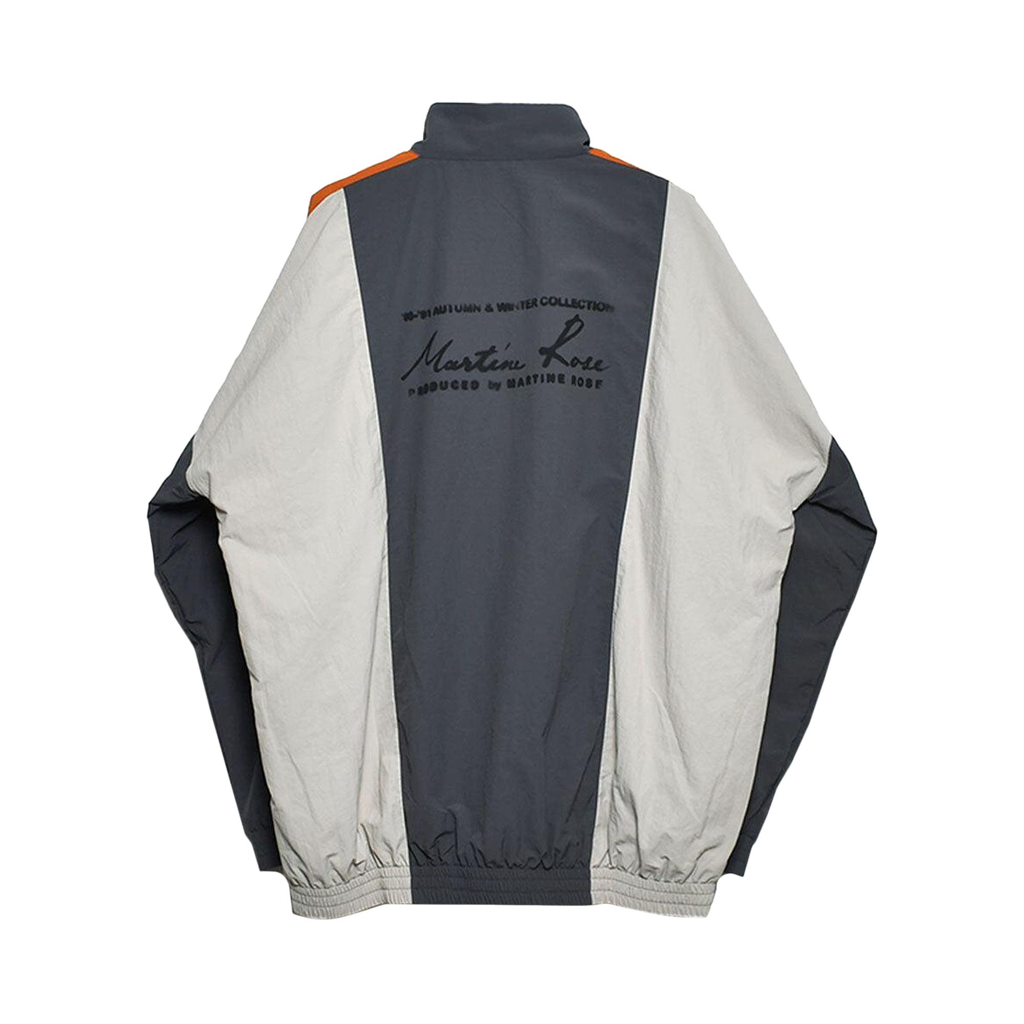 Buy Martine Rose Woven Panelled Track Jacket 'Grey/Orange