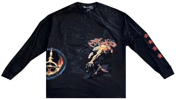 Cactus Jack by Travis Scott Utopia Circus Maximus Sound Long Sleeve Tee Black