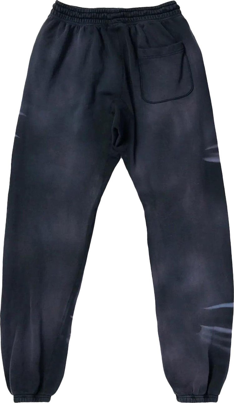 Hellstar Airbrushed Skull Sweatpants Midnight Dye Black