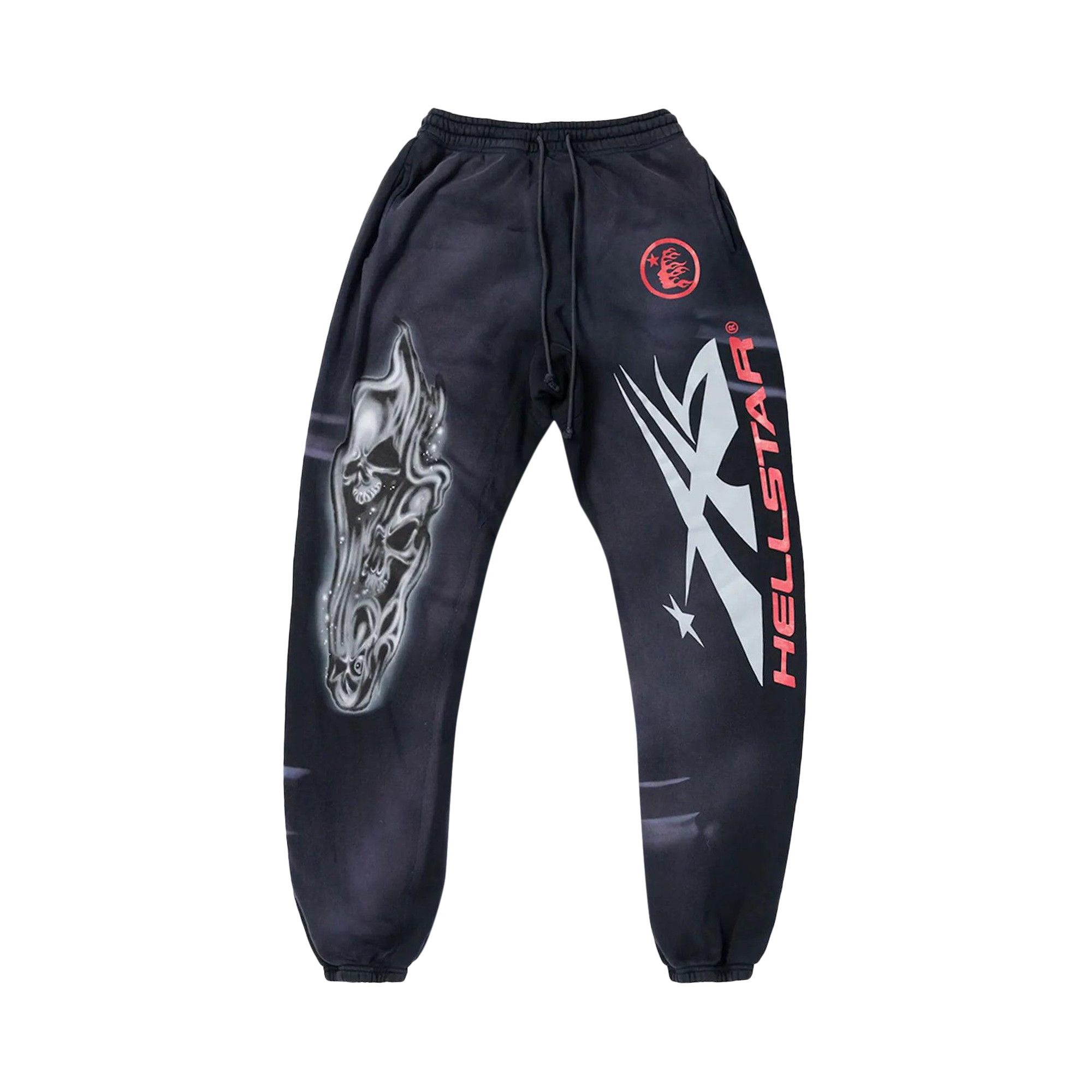 Buy Hellstar Airbrushed Skull Sweatpants Midnight Dye Black HC 2058 MIDN GOAT UK