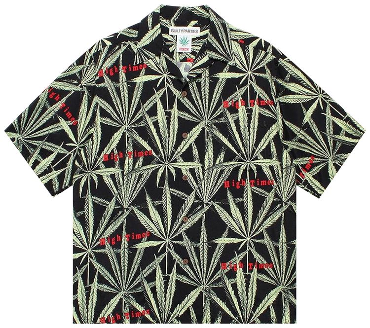 Wacko Maria x HIGH TIMES Short Sleeve Hawaiian Shirt Type 1 Black