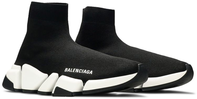 Balenciaga Wmns Speed 2 Trainer Knit Black White