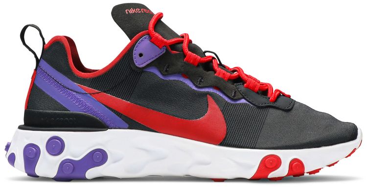 Nike Wmns React Element 55 Black Red Purple