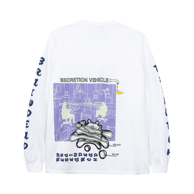 Brain Dead Vehicle Long Sleeve T Shirt White