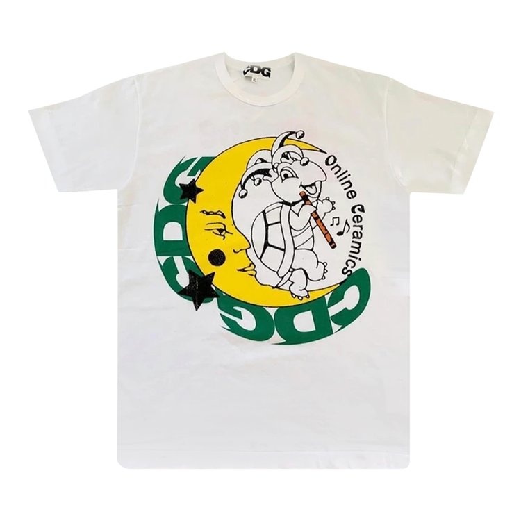 Online Ceramics x Comme des Garons Halloween Turtle Moon Tee White