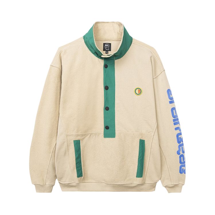Brain Dead Global Works Snap Mock Neck Pullover Natural