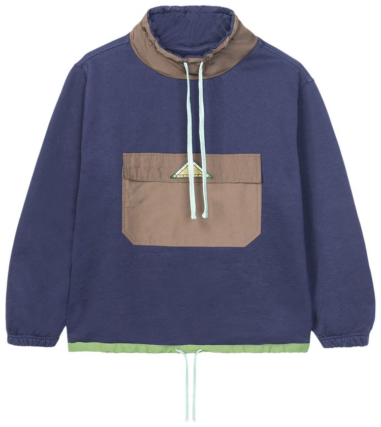 Brain Dead Post Earth Syndrome Scuba Neck Fleece Navy