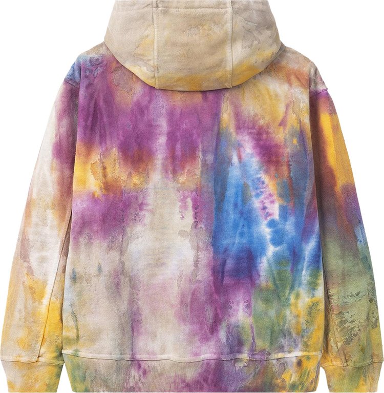 Brain Dead Shout PVC Patch Hooded Sweatshirt Tie Dye