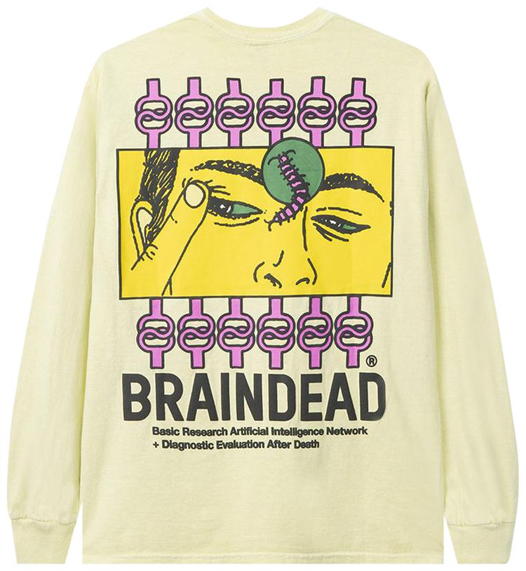 Brain Dead Evaluate Long Sleeve Tee  Lemon