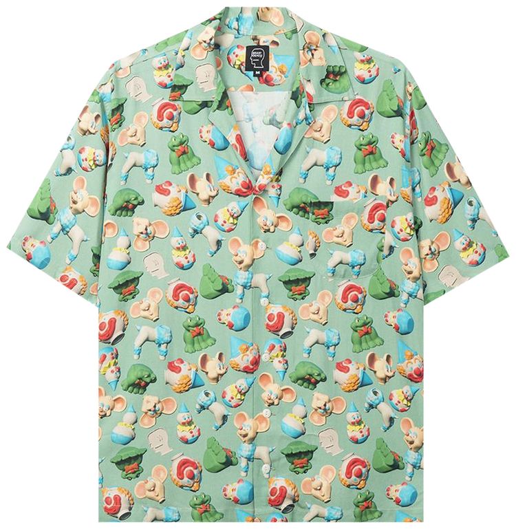 Brain Dead Steve Smith 3D Toy Box Short Sleeve Hawaiian Shirt Sea Foam