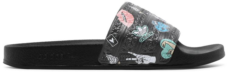 Adidas Adilette Slide J Empowering Graphics   Black