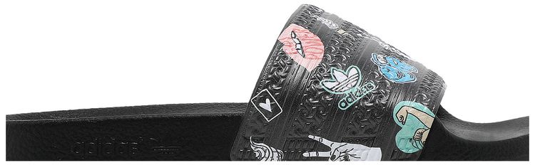 Adidas Adilette Slide J Empowering Graphics   Black