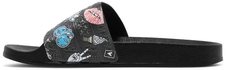 Adidas Adilette Slide J Empowering Graphics   Black