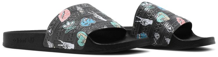 Adidas Adilette Slide J Empowering Graphics   Black