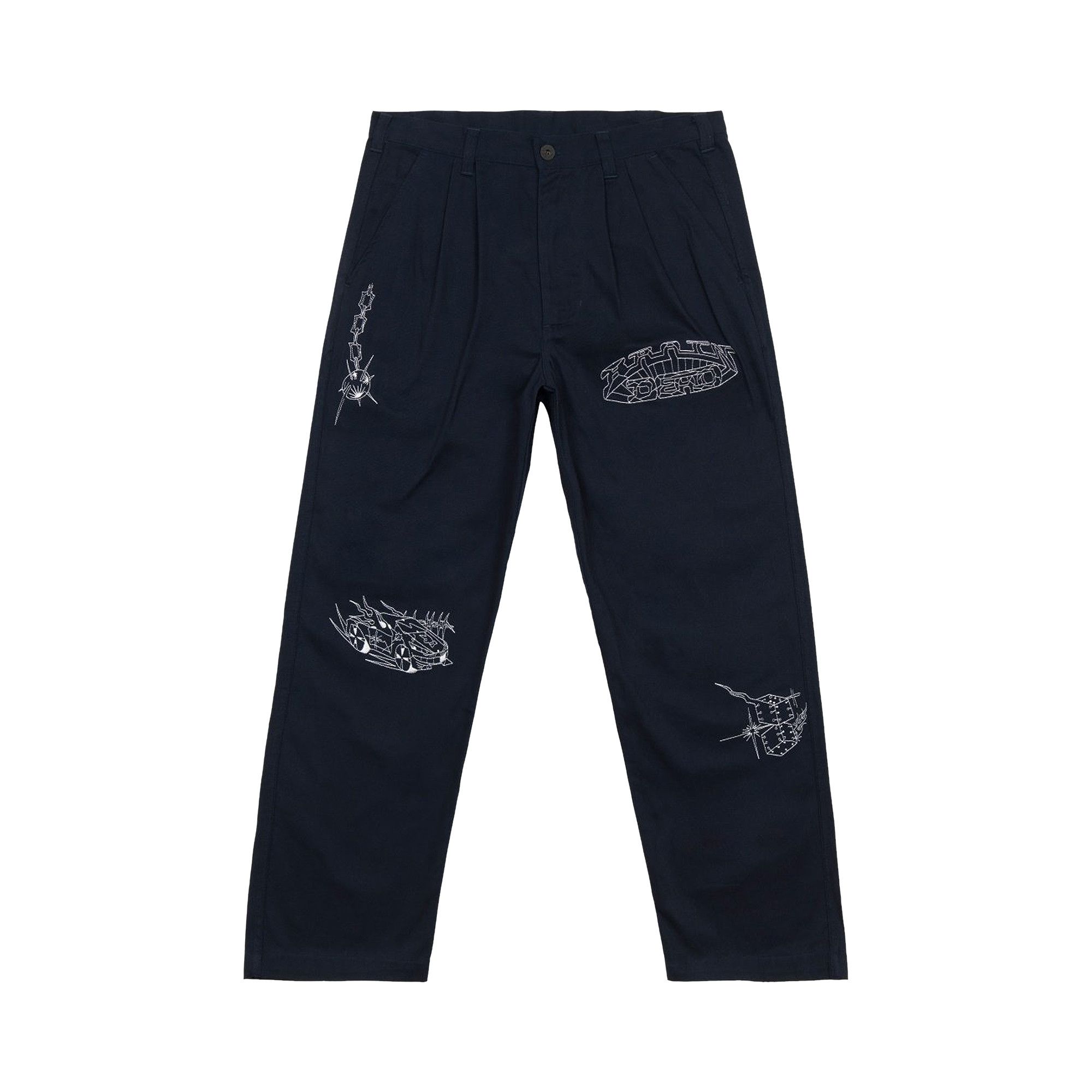 Buy Brain Dead Whips and Chains Wide Leg Pleated Pants 'Navy