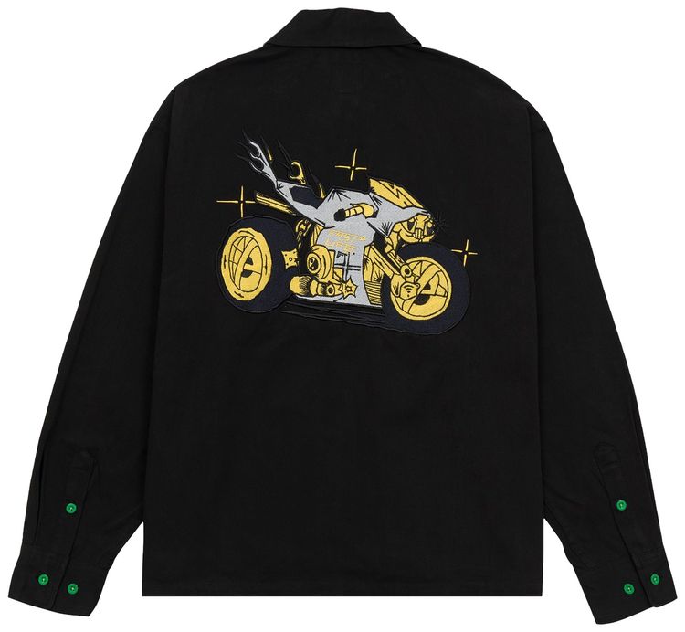 Brain Dead Fast Life Full Zip Shirt Jacket Black