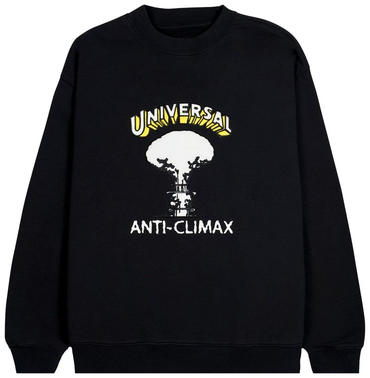 Brain Dead Universal Anti Climax Crewneck Sweatshirt Washed Black