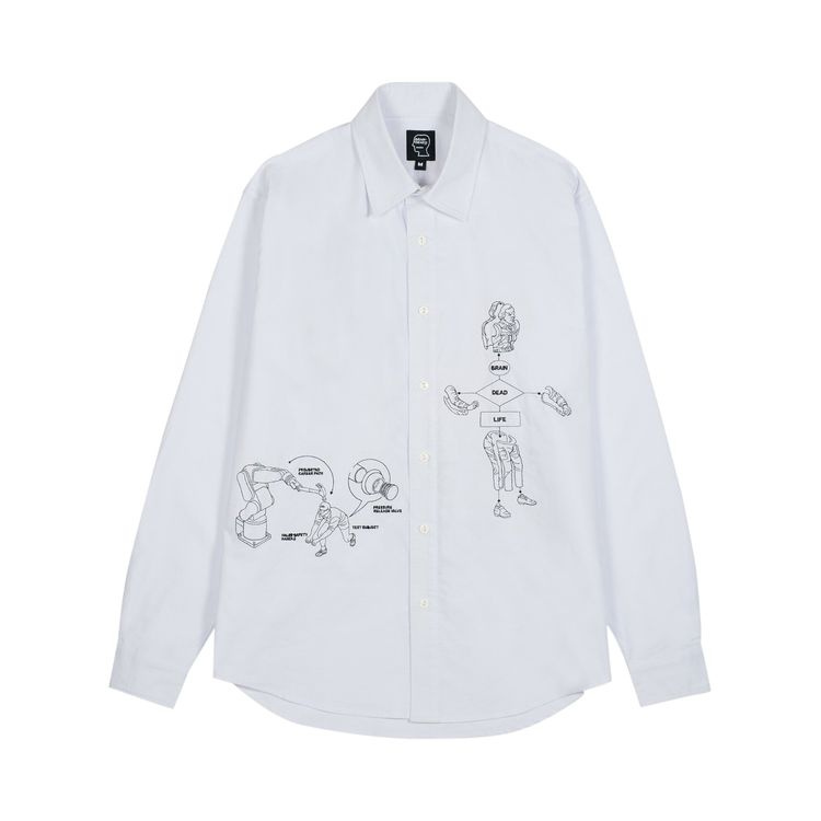 Brain Dead Tutorials Poplin Button Up Shirt White