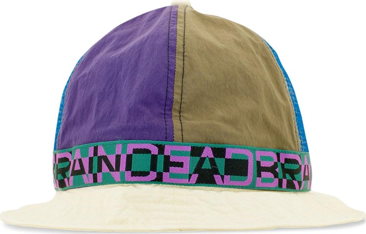 Brain Dead Nigel Color Blocked Bell Bucket Hat Cream