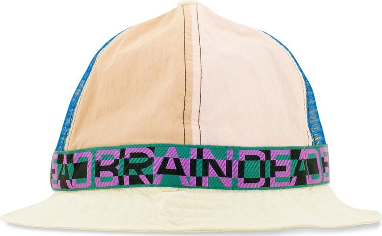 Brain Dead Nigel Color Blocked Bell Bucket Hat Cream