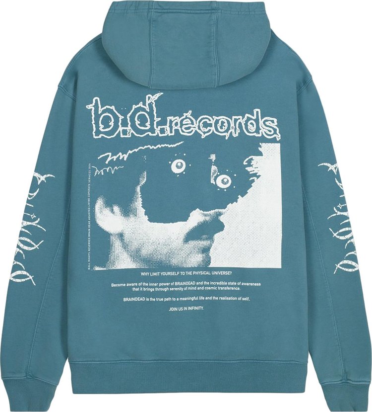 Brain Dead Psycho Meditation Hoodie Teal