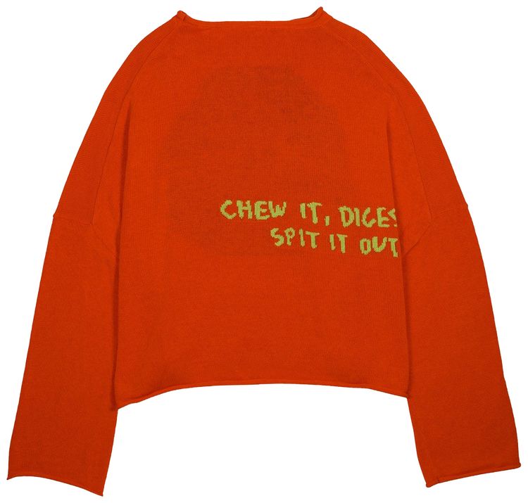 Brain Dead Spit It Oversized Cropped Boxy Sweater Red