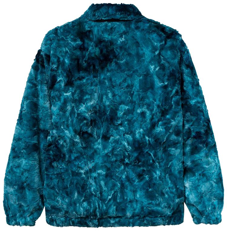 Brain Dead Fully Reversible Zip Front Fur Shirt Jacket TealNavy