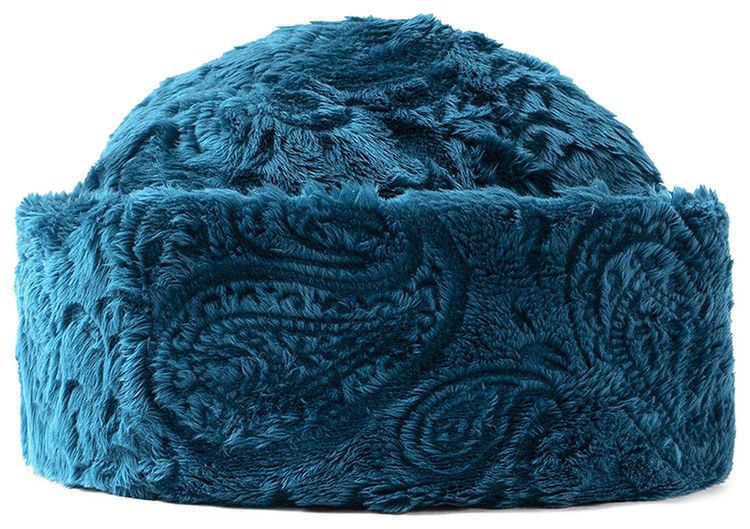Brain Dead Debossed Paisley Fur Sunflower Beanie Teal