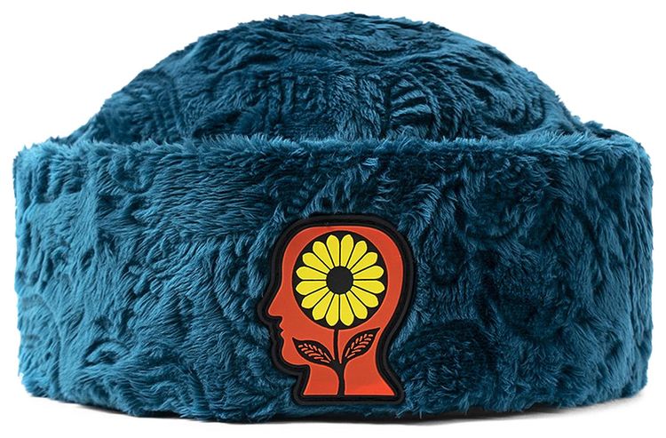 Brain Dead Debossed Paisley Fur Sunflower Beanie Teal