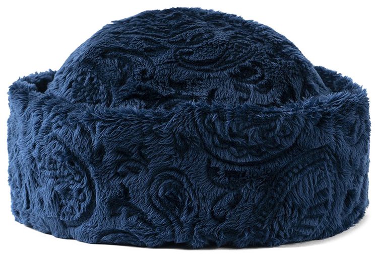 Brain Dead Debossed Paisley Fur Sunflower Beanie Navy