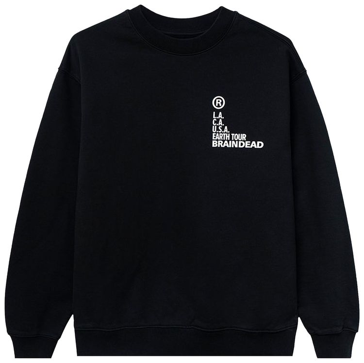 Brain Dead Fractal Long Sleeve Crewneck Sweatshirt Black